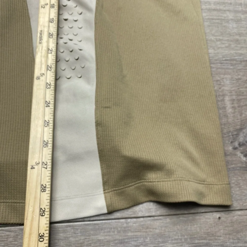 Nike Golf‎ Shirt Quarter Zip Mens L Tan Polyester Ventilated Back Laser Cut